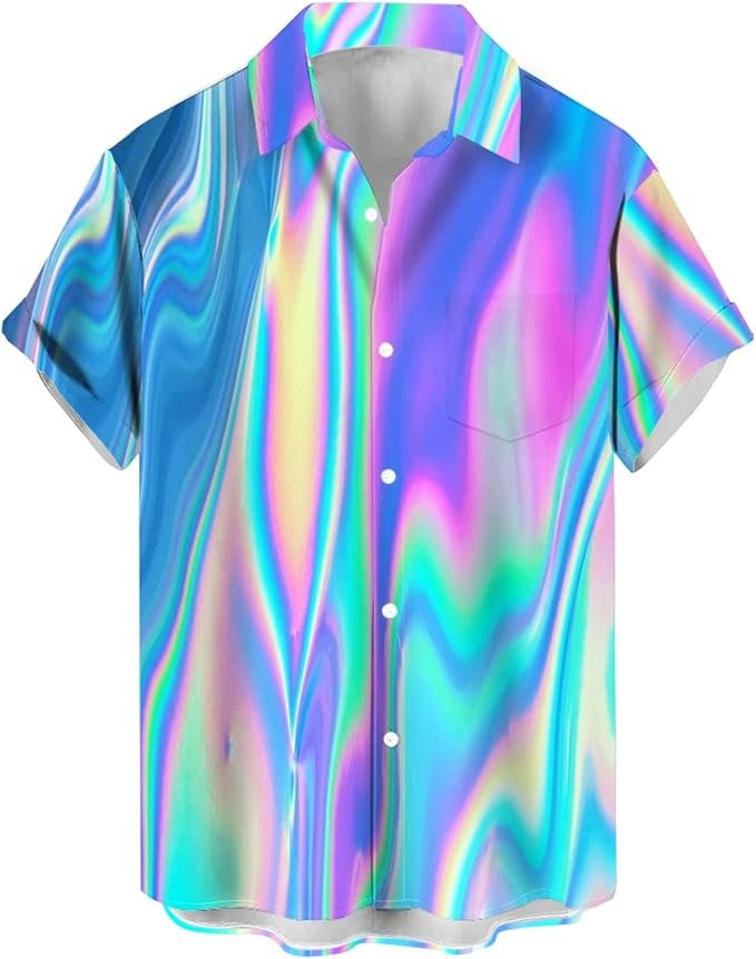 Men's Casual Button-Down Shirt - Navy - Image 4