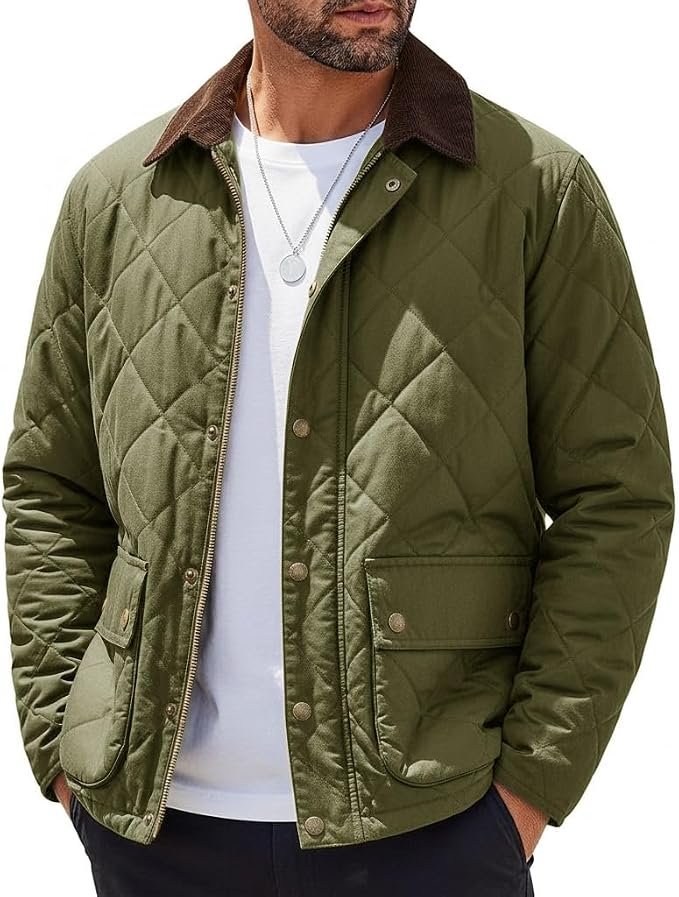 Men's Quilted Jacket - Grey - Image 6