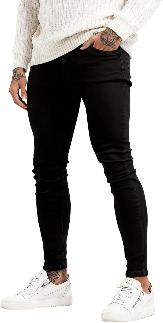 Men's Skinny Jeans - Navy - Image 3