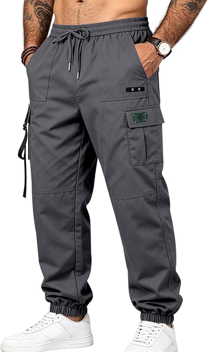 Men's Cargo Joggers - Black