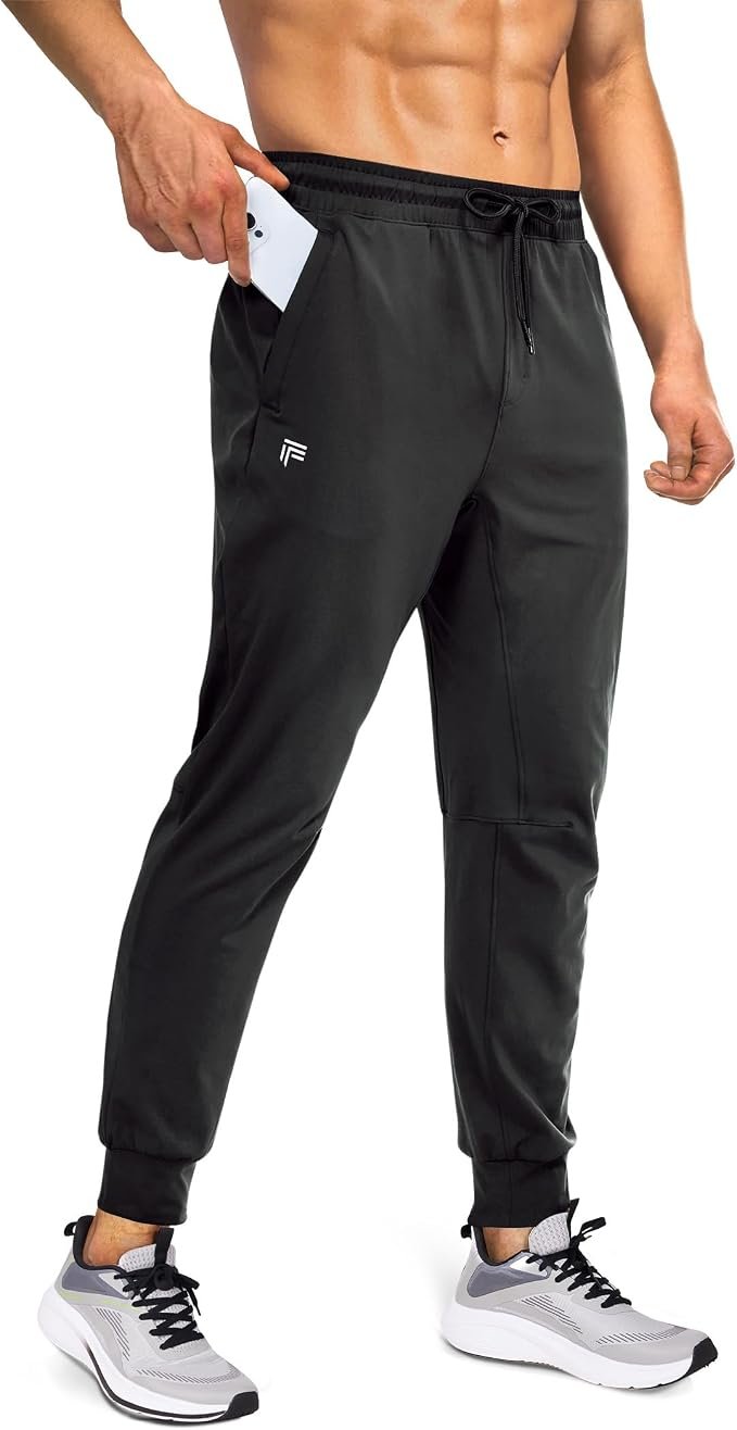 Men's Tapered Joggers - Black - Image 6