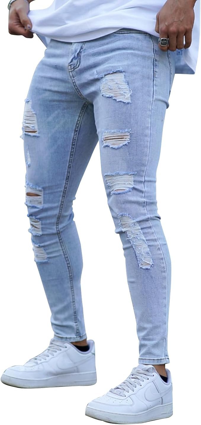 Men's Tapered Jeans - Navy - Image 6
