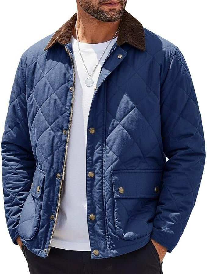 Men's Quilted Jacket - Grey - Image 4