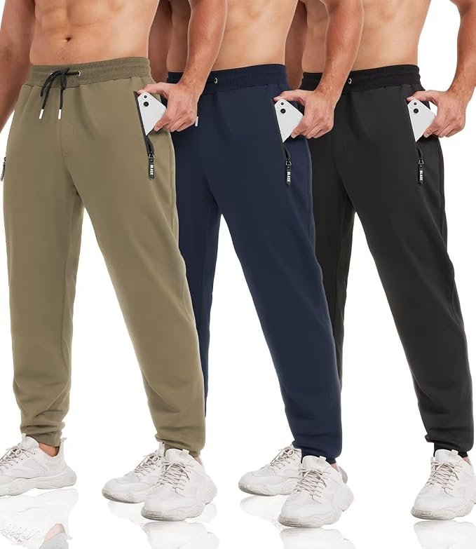 Men's Thermal Joggers - Grey - Image 3
