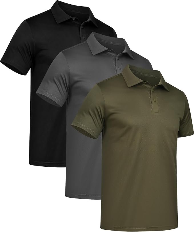 Men's Mesh Polo Shirt - Black - Image 4