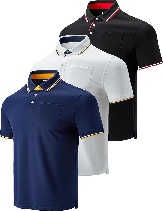 Men's Pique Polo Shirt - Grey - Image 3