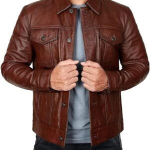 Men's Leather Jacket - Black
