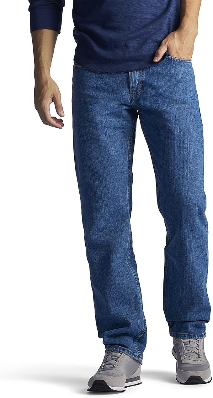 Men's Straight Jeans - Navy - Image 6