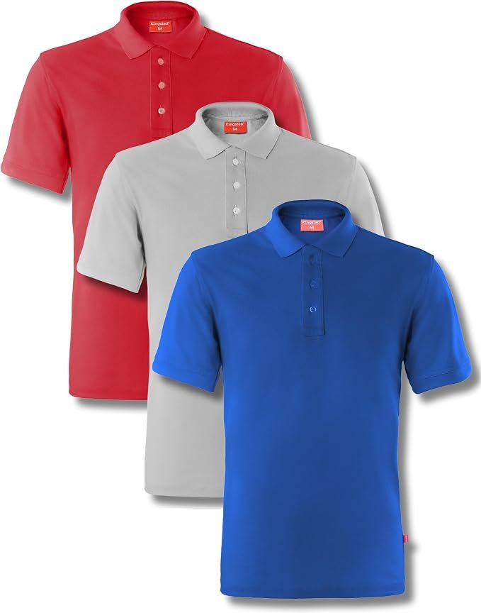 Men's Pique Polo Shirt - Grey - Image 4
