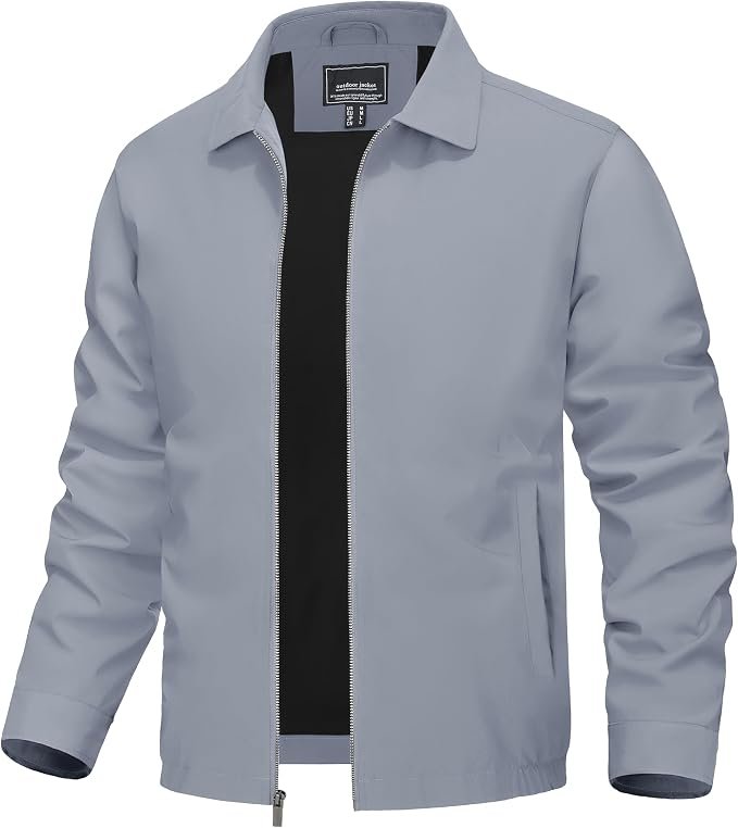 Men's Windbreaker Jacket - Grey - Image 5