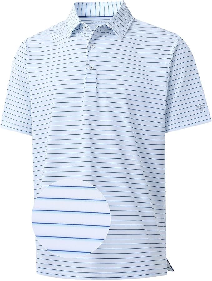 Men's Striped Polo Shirt - Grey - Image 4