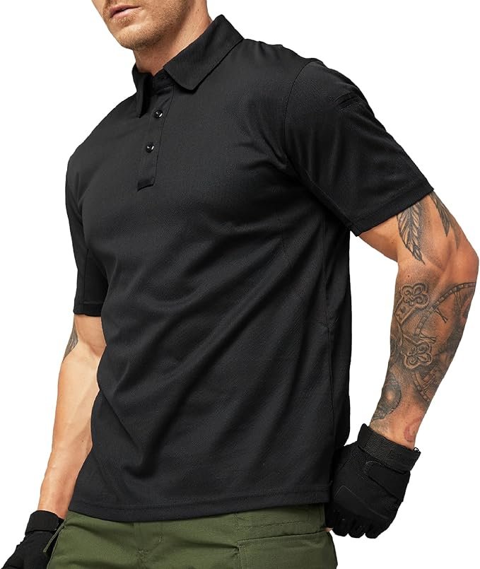 Men's Heavyweight Polo Shirt - Black - Image 3