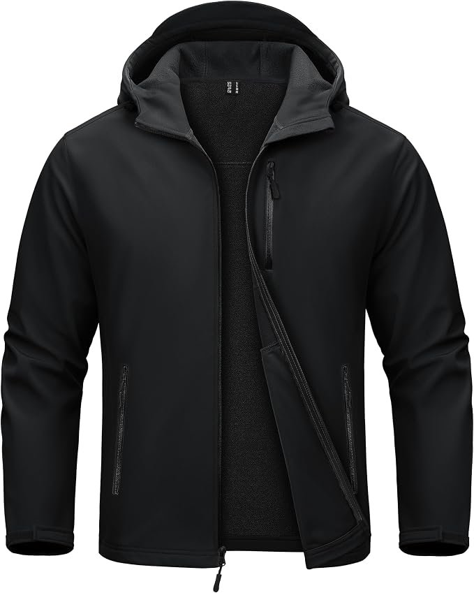 Men's Windbreaker Jacket - Black - Image 7