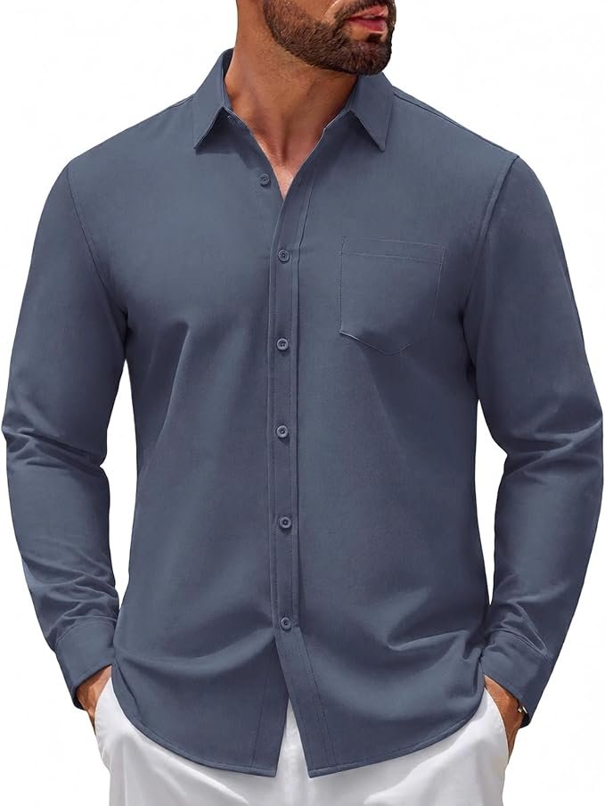 Men's Denim Shirt - Navy - Image 5