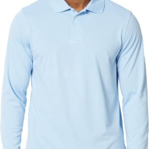 Men's Long Sleeve Polo Shirt - Navy