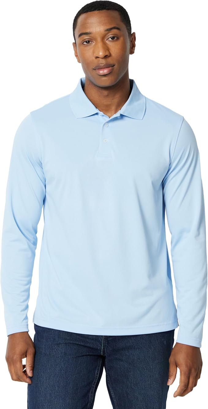 Men's Long Sleeve Polo Shirt - Navy