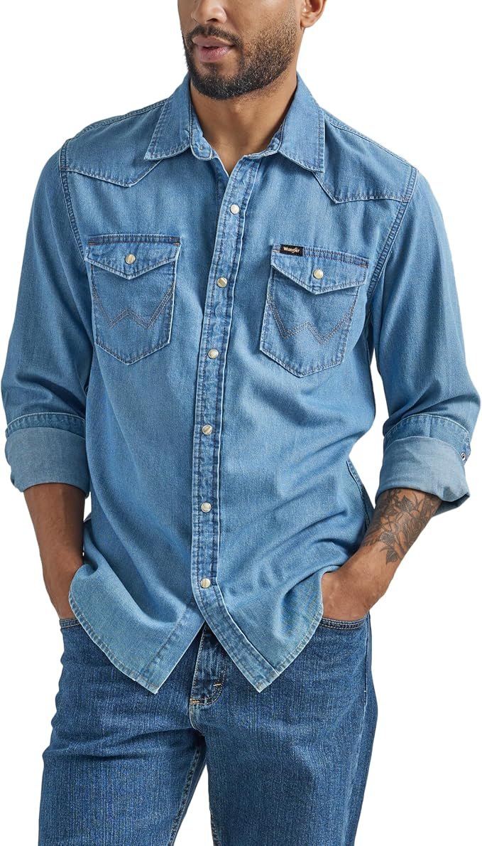 Men's Denim Shirt - Navy