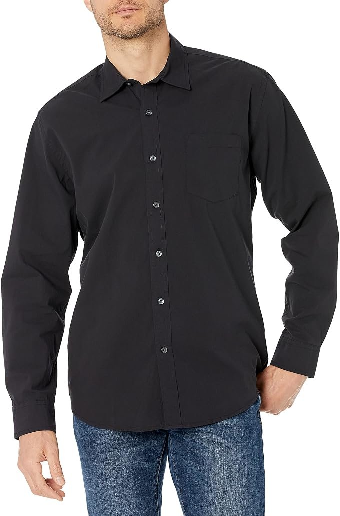 Men's Poplin Shirt - Black - Image 3
