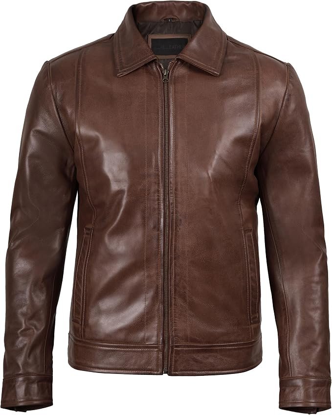 Men's Leather Jacket - Black - Image 2
