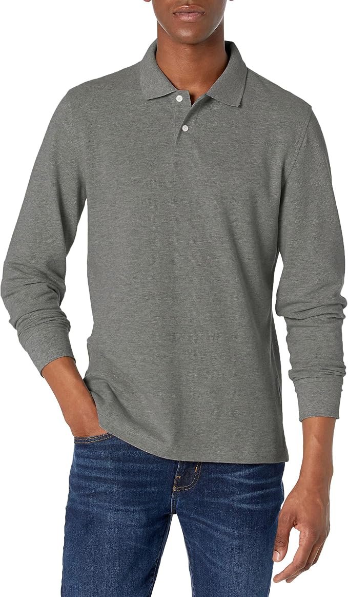Men's Long Sleeve Polo Shirt - Navy - Image 6