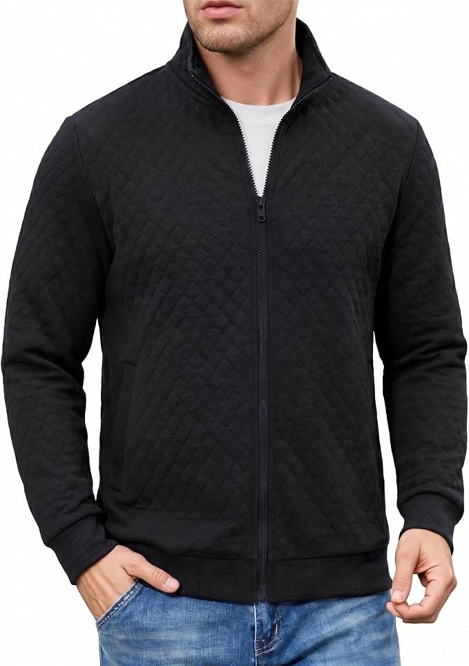 Men's Quilted Jacket - Grey - Image 5