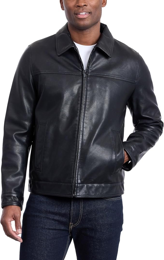 Men's Leather Jacket - Black - Image 4