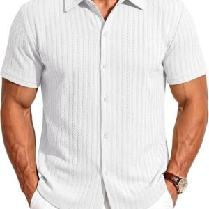 Men's Casual Button-Down Shirt - Black