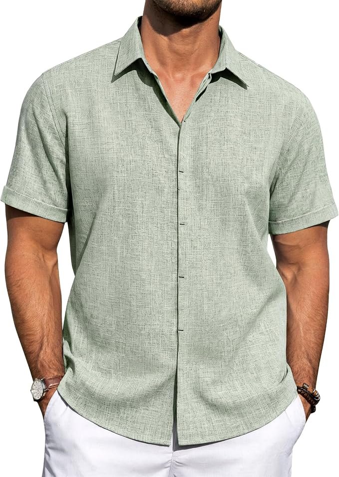 Men's Linen Shirt - Black - Image 5