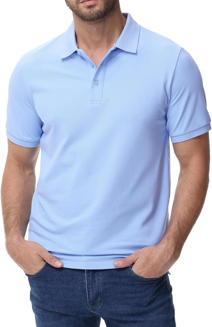 Men's Pique Polo Shirt - Grey - Image 7