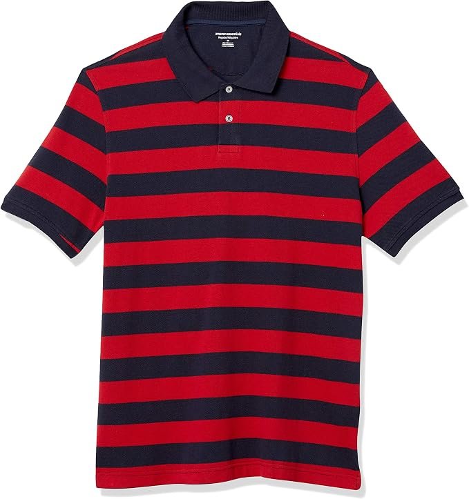 Men's Striped Polo Shirt - Black - Image 4
