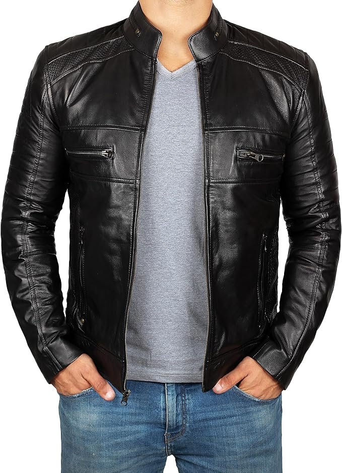 Men's Leather Jacket - Black - Image 6