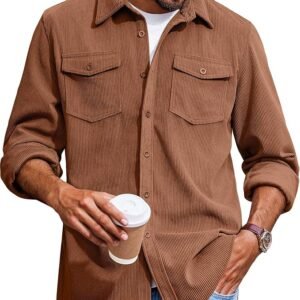 Men's Casual Button-Down Shirt - Navy