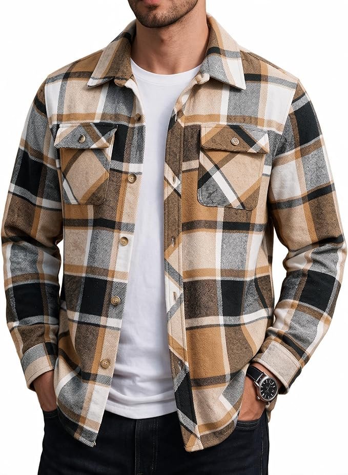 Men's Flannel Shirt - Grey - Image 7